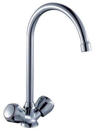 Смеситель Rossinka L02-72 для кухни с поворотным изливом, двухвентильный