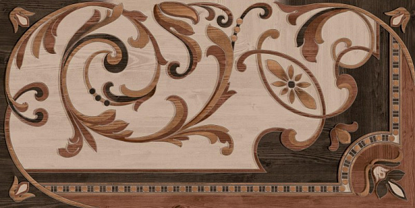 Керамогранит Kerama Marazzi Ковры Гранд Вуд 160x80, декорированный левый обрезной