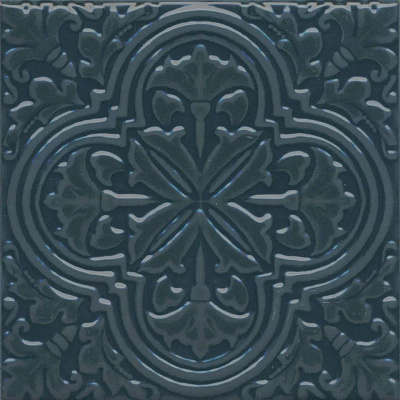 Декор Керама Марацци Фес бирюзовый тёмный глянцевый 15x15x0,77