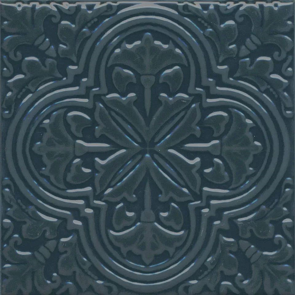 Декор Керама Марацци Фес бирюзовый тёмный глянцевый 15x15x0,77