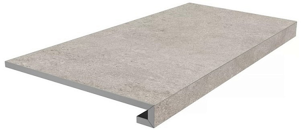 Ступень Керама Марацци фронтальная клееная Портленд серый светлый матовый обрезной 33x80x0,9