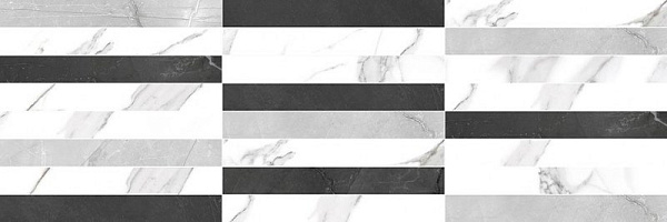 Мозаика Laparet Monti 60x20 Черный; Белый