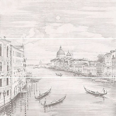 Панно Kerama Marazzi Город на воде Venice обрезной (из 3-х плиток)