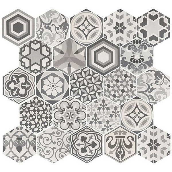 Керамогранит Equipe Hexatile Harmony B&W NEW 17,5x20