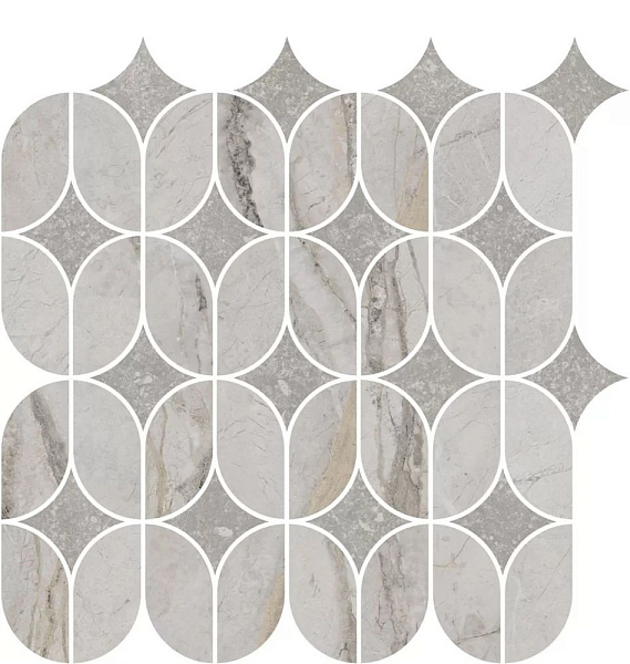 Декор Керама Марацци Ифран наборный серый светлый глянцевый обрезной 30x32,5x0,9