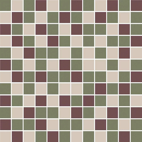 Декор Керама Марацци Темари мозаичный микс зелёный, бордовый, бежевый светлый матовый 29,8x29,8x0,35