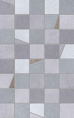Декор Creto Misty mosaic mix 25x40 Серый Матовая
