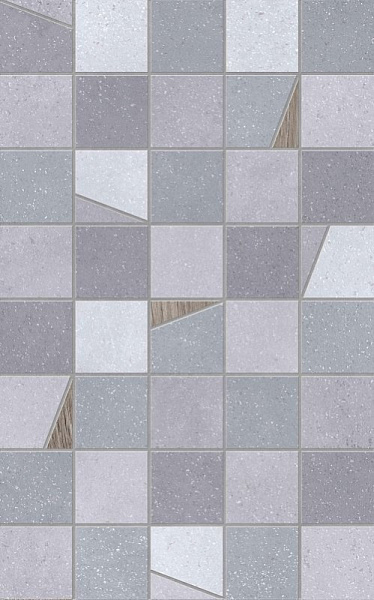Декор Misty mosaic mix 25x40 Серый Матовая
