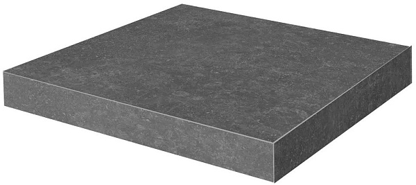 Ступень Керама Марацци угловая клееная Касабланка HP антрацит матовый обрезной 33x33x0,9