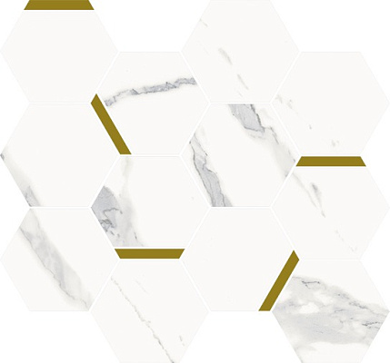 Мозаика Italon Stellaris Statuario White Mosaico Chic