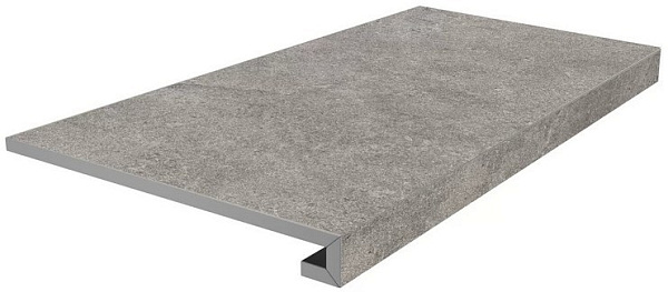 Ступень Керама Марацци фронтальная клееная Портленд серый матовый обрезной 33x80x0,9