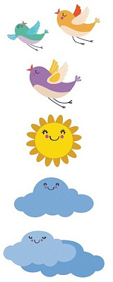 Панно Нефрит Керамика Kids Sky (из 5 плиток) 400x1000