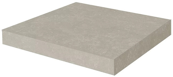 Ступень Керама Марацци угловая клееная Касабланка HP серый светлый матовый обрезной 33x33x0,9