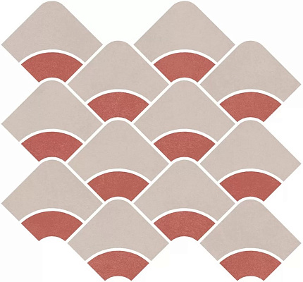 Декор Керама Марацци Таделакт наборный серый светлый, красный матовый обрезной 30x28x0,9